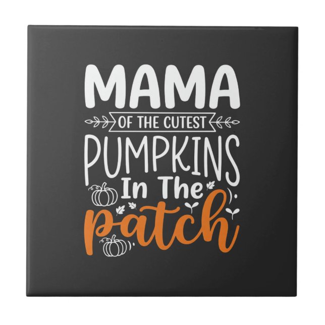 Azulejo De Cerâmica Mama Pumpkins Patch Design de Halloween_1 (Frente)
