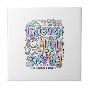 Azulejo De Cerâmica Mama Unicórnio Energia Kawaii Desenho Vetorial_1