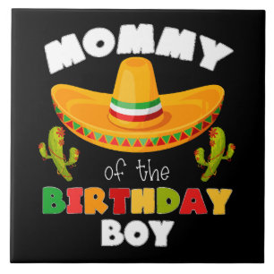 Azulejo De Cerâmica Mamãe do Menino do Aniversário Cinco de Maio