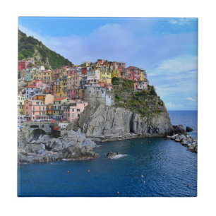 Azulejo De Cerâmica Manarola Cinq Terre Itália Europa Aldeia Costeira