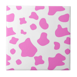 Azulejo De Cerâmica Manchas cor-de-rosa, impressão de peles de animai