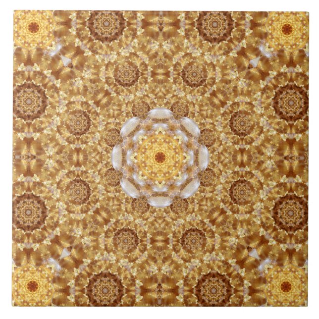 Azulejo De Cerâmica Mandala ambarina (Frente)