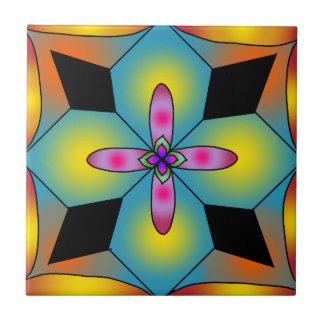 Azulejo De Cerâmica mandala colorido em estilo de azulejo