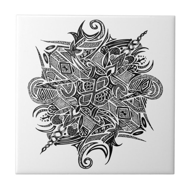 Azulejo De Cerâmica Mandala | customizável (Frente)
