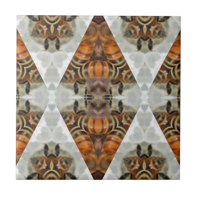 Azulejo De Cerâmica Mandala da abelha do mel (Frente)