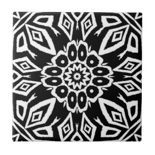 Azulejo De Cerâmica Mandala da Meia-Noite