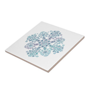 Azulejo De Cerâmica Mandalá de Bordado Folclórico