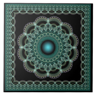 Azulejo De Cerâmica Mandala de estrela do ornamentado frágil