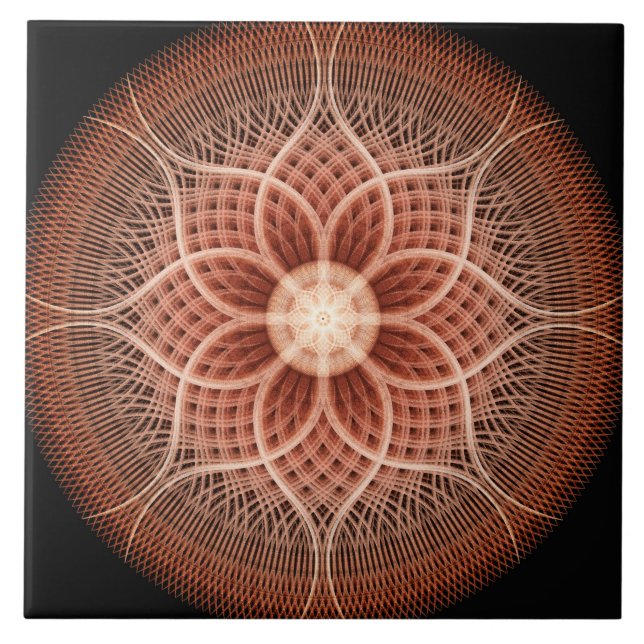Azulejo De Cerâmica Mandala de Lotus do Trance (Frente)