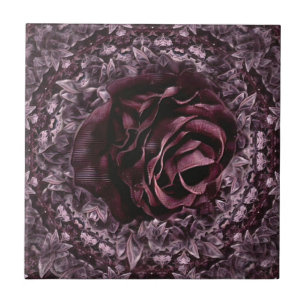 Azulejo De Cerâmica Mandala de Rosa 