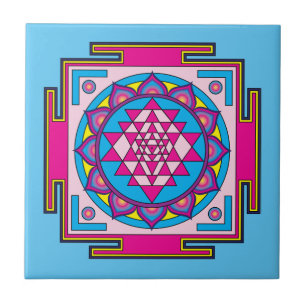 Azulejo De Cerâmica Mandala de Sri Yantra