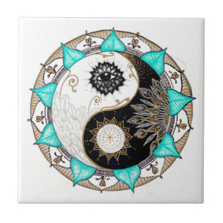 Azulejo De Cerâmica Mandala de Yin Yang