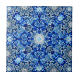 Azulejo De Cerâmica Mandala do cristal do Aqua