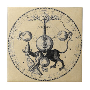 Azulejo De Cerâmica Mandala do emblema do Cabala