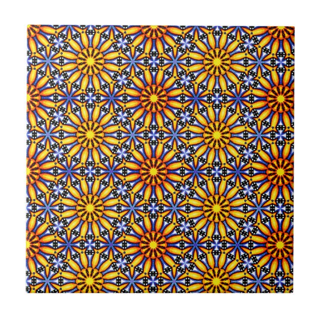 Azulejo De Cerâmica Mandala do Sol Celestial em Stone Coaster (Frente)