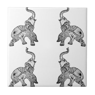 Azulejo De Cerâmica Mandala Elephants