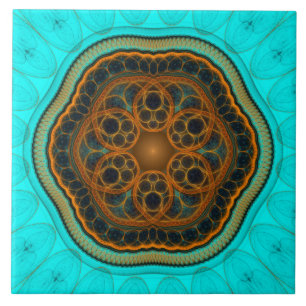 Azulejo De Cerâmica Mandala fractal harmônica