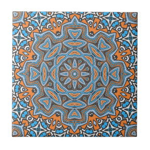 Azulejo De Cerâmica Mandala geométrica circular abstrato sem costura