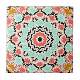 Azulejo De Cerâmica Mandala geométrica circular abstrato sem costura