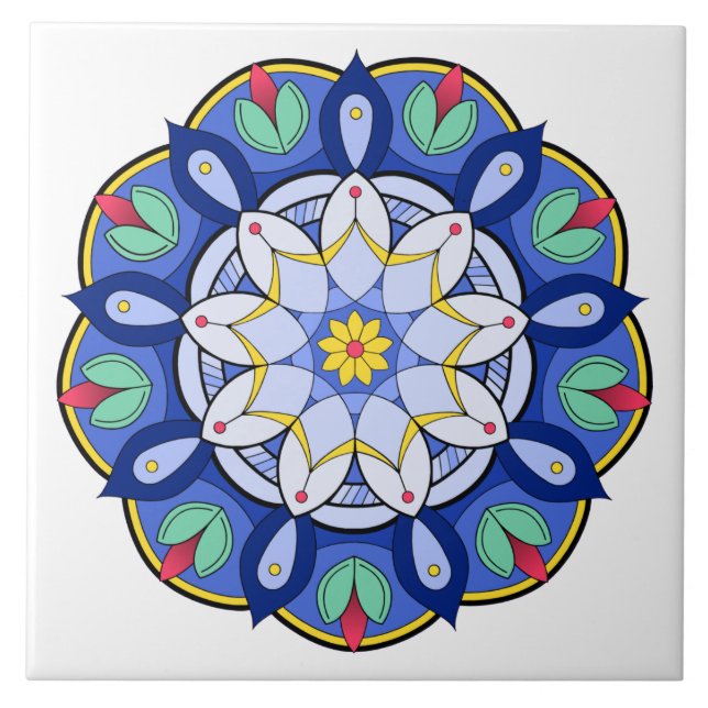 Azulejo De Cerâmica Mandala Padrão 01 (Frente)