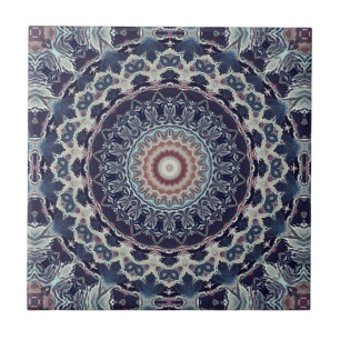 Azulejo De Cerâmica Mandala redonda geométrica abstrata sem emendas