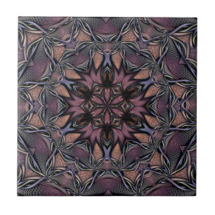 Azulejo De Cerâmica Mandala Rosette Floral Twine Retro Boho