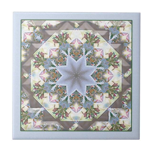 Azulejo De Cerâmica Mandala Trivet/azulejo da estrela (Frente)