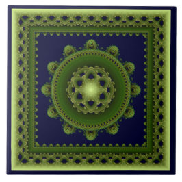Azulejo De Cerâmica Mandala verde