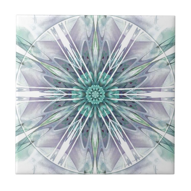 Azulejo De Cerâmica Mandalas por épocas de presentes da transição 25 (Frente)