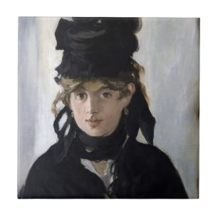Azulejo De Cerâmica Manet - Berthe Morisot com um buquê de violetas