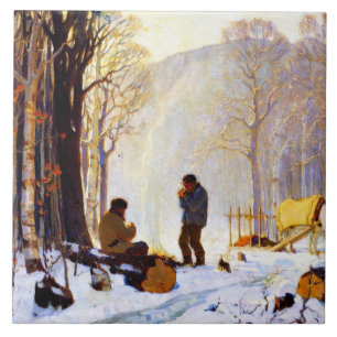 Azulejo De Cerâmica Manhã cedo na Floresta