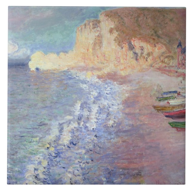 Azulejo De Cerâmica Manhã de Claude Monet | em Etretat (Frente)