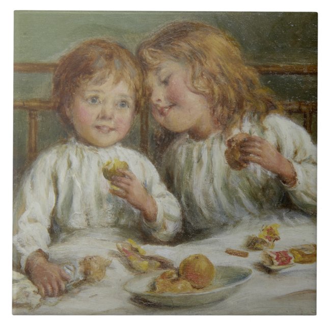 Azulejo De Cerâmica Manhã de Natal (por Joseph Clark) (Frente)