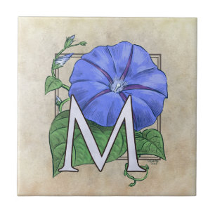 Azulejo De Cerâmica Manhã Glórias Flores Monograma