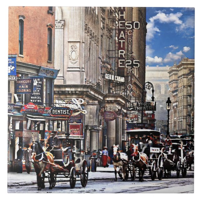 Azulejo De Cerâmica Manhattan NY – Long Acre Square Nova York c1905 (Frente)