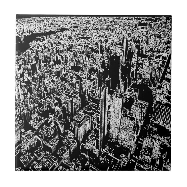 Azulejo De Cerâmica Manhattan projetado (Frente)