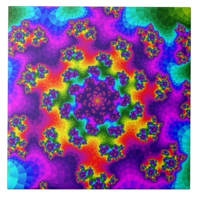 Azulejo De Cerâmica Manipuladores FLORAIS Arco-Íris (Frente)