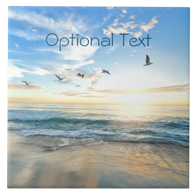 Azulejo De Cerâmica Manning Beach Seagulls (Frente)