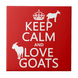 Azulejo De Cerâmica Mantenha a calma e ame cabras