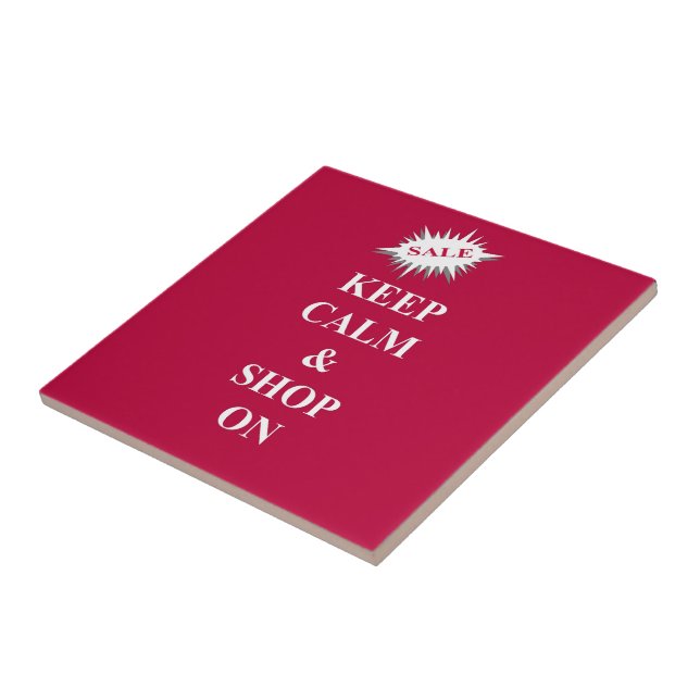 Azulejo De Cerâmica mantenha a calma e compre (Lateral)