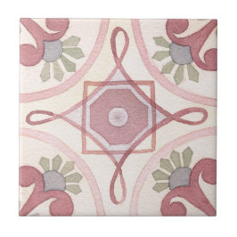 Azulejo De Cerâmica Mão artística pintada floral Aquarela Feminina