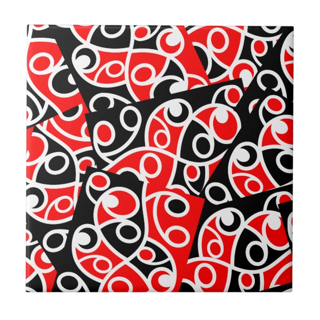 Azulejo De Cerâmica Maori Kowhaiwhai Tribal Nova Zelândia (Frente)