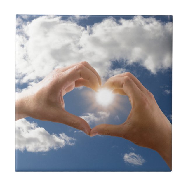 Azulejo De Cerâmica Mãos do amor (Frente)