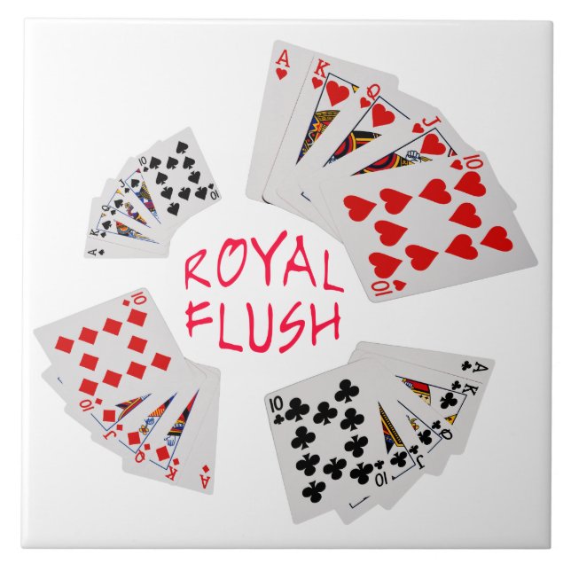 Azulejo De Cerâmica Mãos Poker - Royal Flush (Frente)