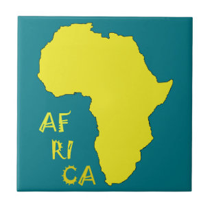 Azulejo De Cerâmica Mapa Africano Amarelo Funky