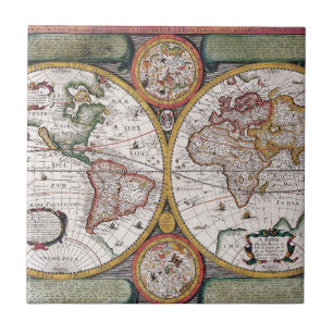 Azulejo De Cerâmica Mapa antigo antigo inspirado (12)