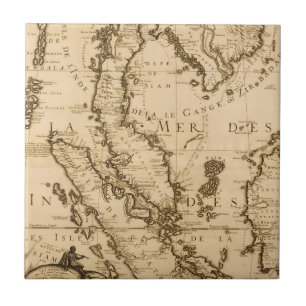 Azulejo De Cerâmica Mapa antigo de 3Sudeste Asiático 1687