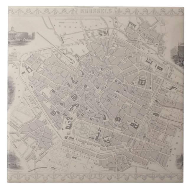 Azulejo De Cerâmica Mapa antigo de Bélgica (Frente)