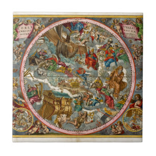 Azulejo De Cerâmica Mapa Celestial Antiquado I