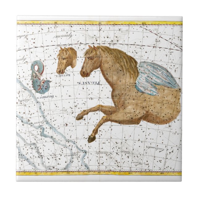 Azulejo De Cerâmica Mapa Celestial Pegasus (Frente)
